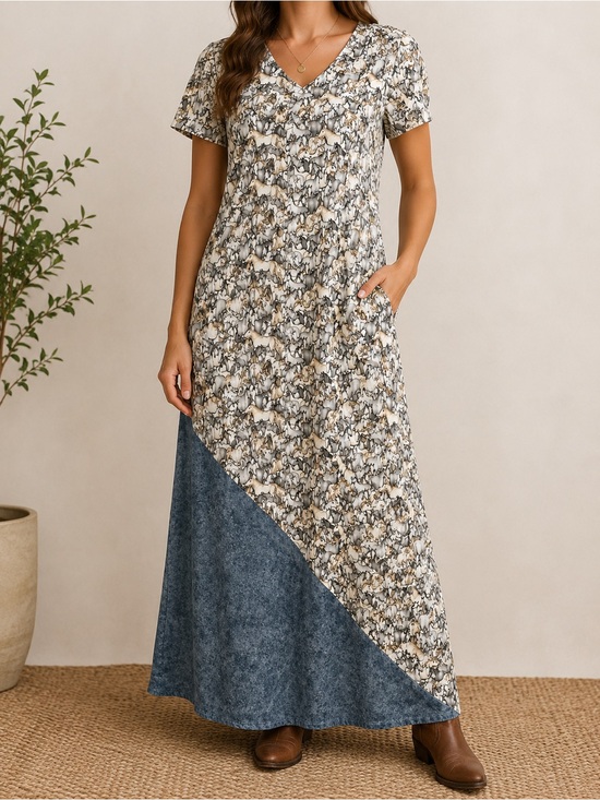 Vintage Dresses & Skirts - Vintage Horse Print Maxi Dress Handmade Western Equestrian Size 6